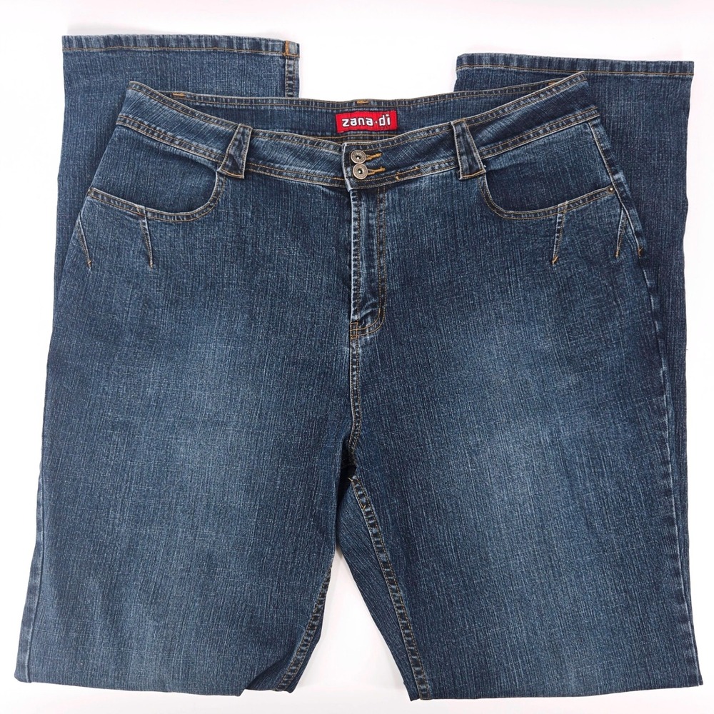 Zana-Di Y2K Super High‎ Rise Plus Size 22 Dark Wash Tall Straight Leg Jeans